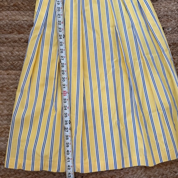 Talbots Size 8 Yellow & Blue Striped Cotton Fit & Flare Dress - Picture 8 of 8